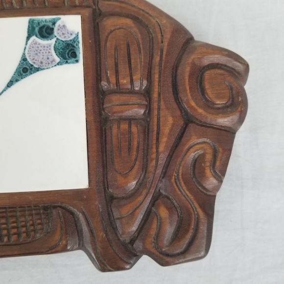 VTG wooden pig & tile trivet - Picture 5 of 12